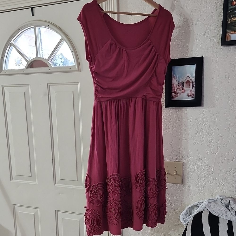 Garnet Hill Rose Mini Dress Medium Cottagecore